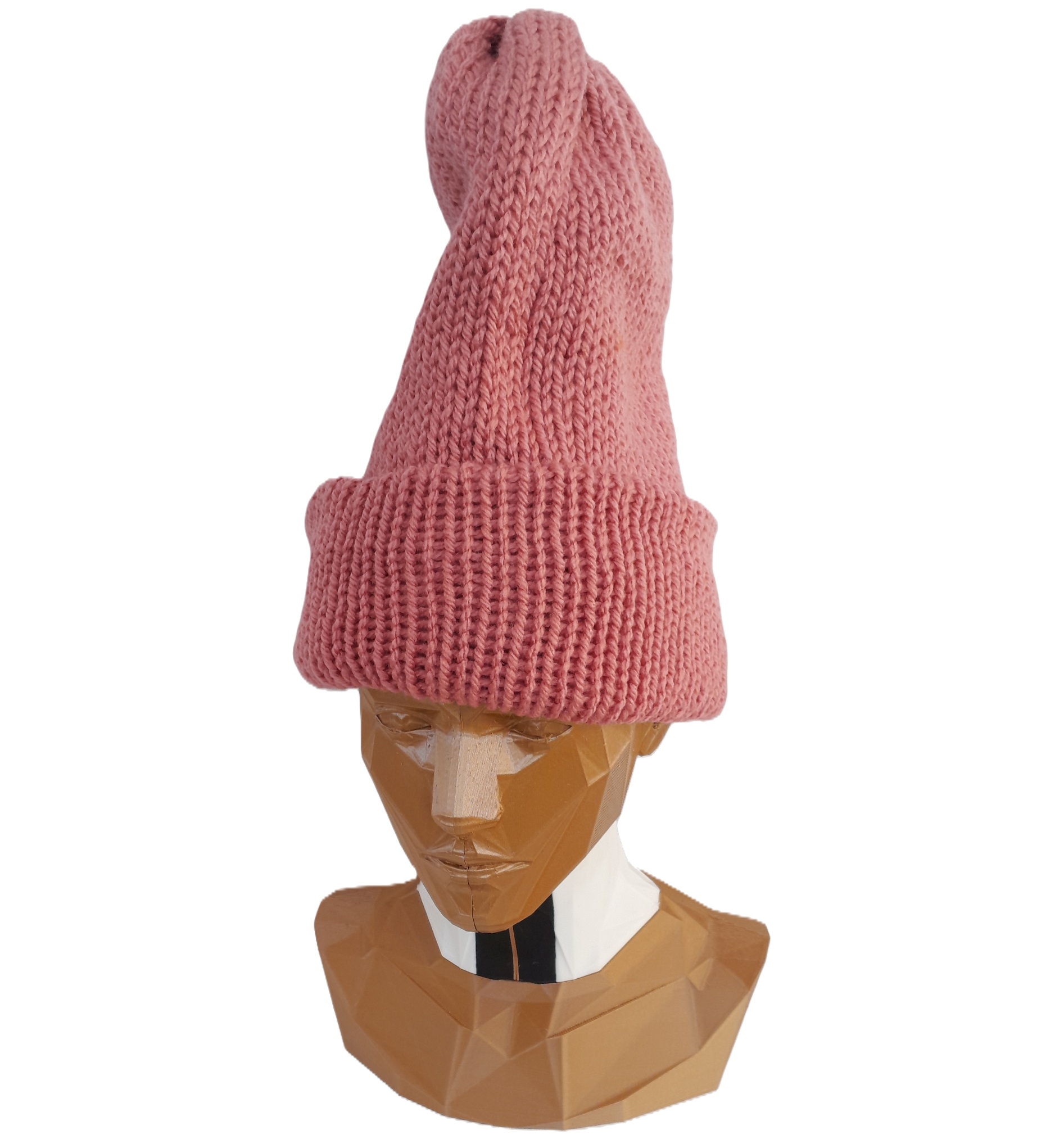 Double Layer Pale Rose Beanie