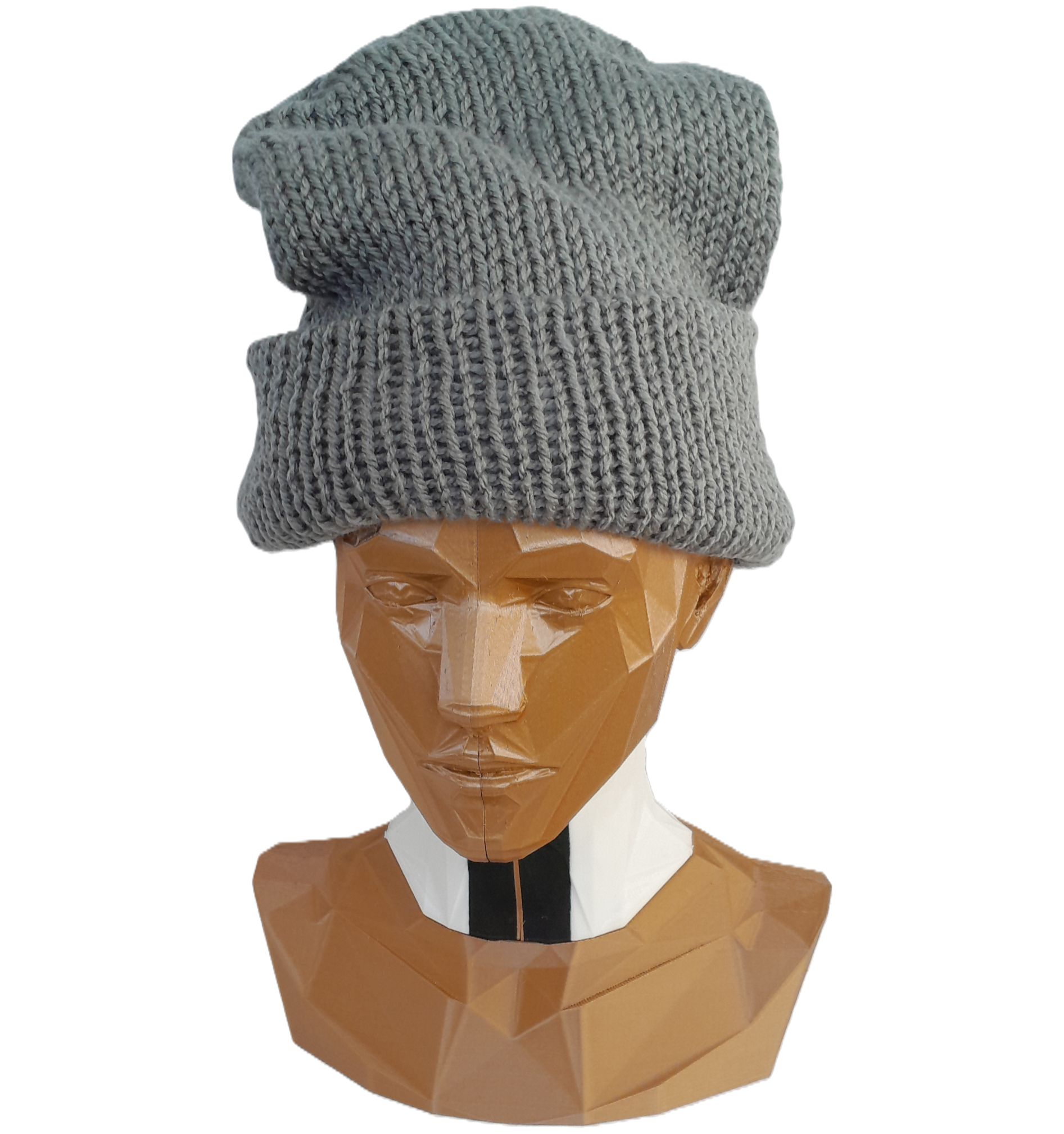 Double Layer School Grey Beanie