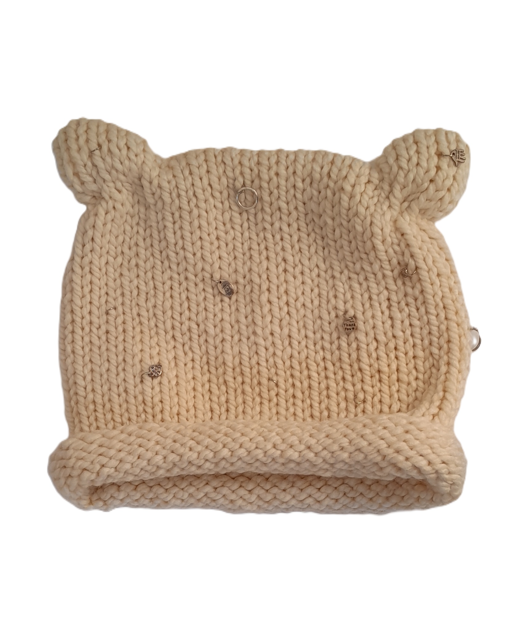 Warmy-Bear Mega Chuncky Eared Cream XL Beanie