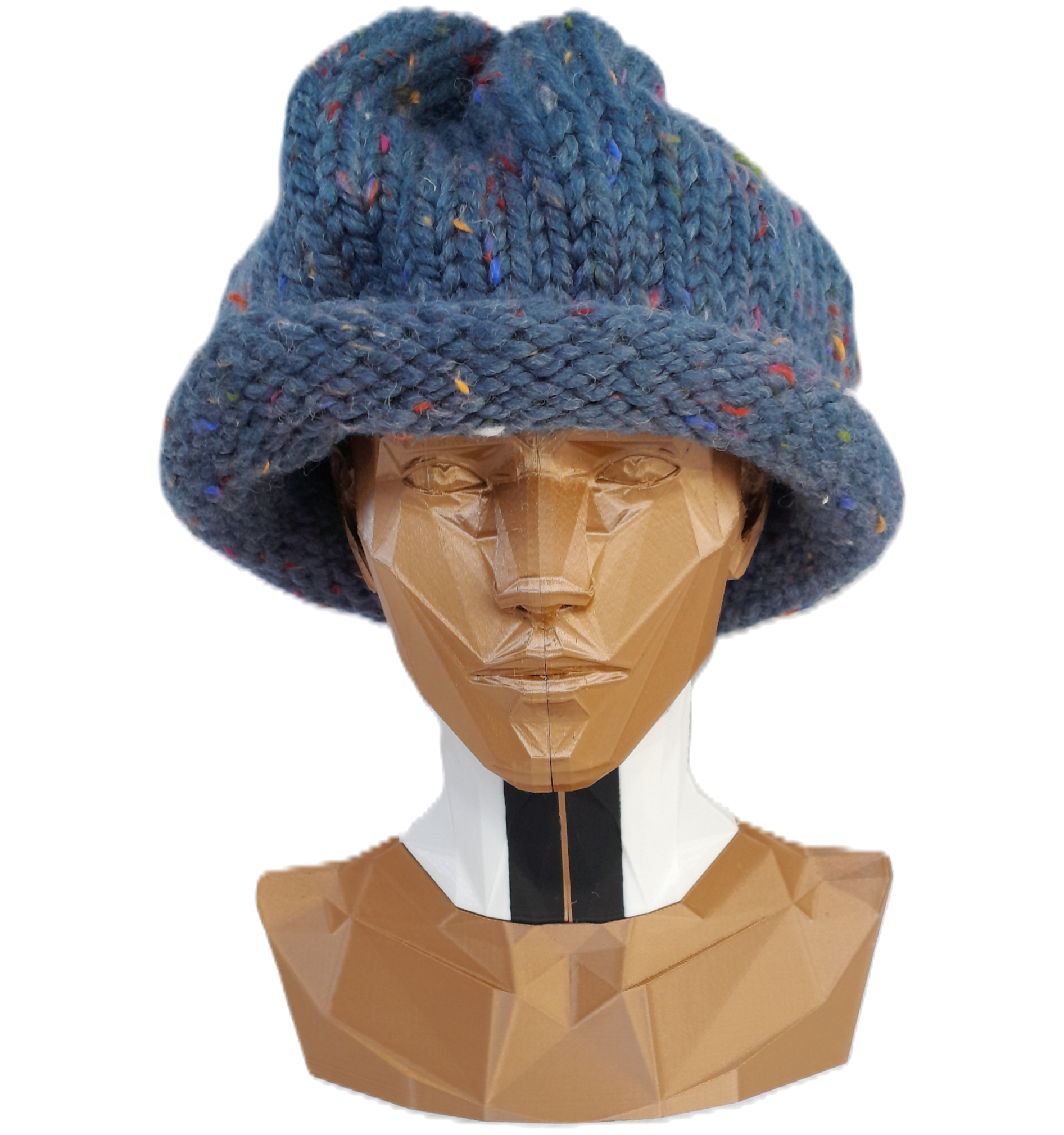 Tweed Chuncky Dark Denim XL Beanie