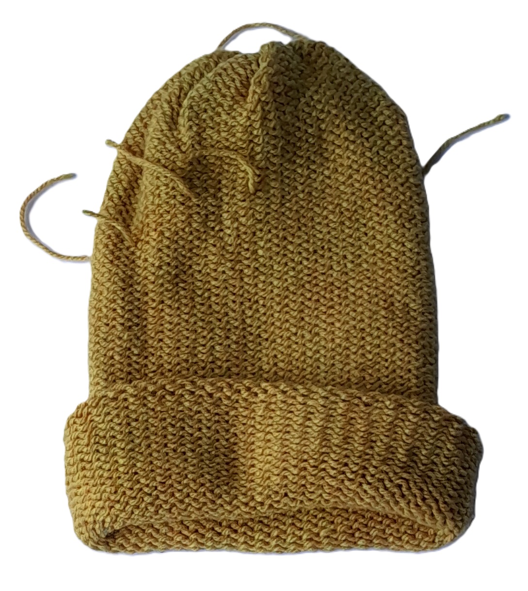 Funky-Hairy Double Layer Mustard Beanie