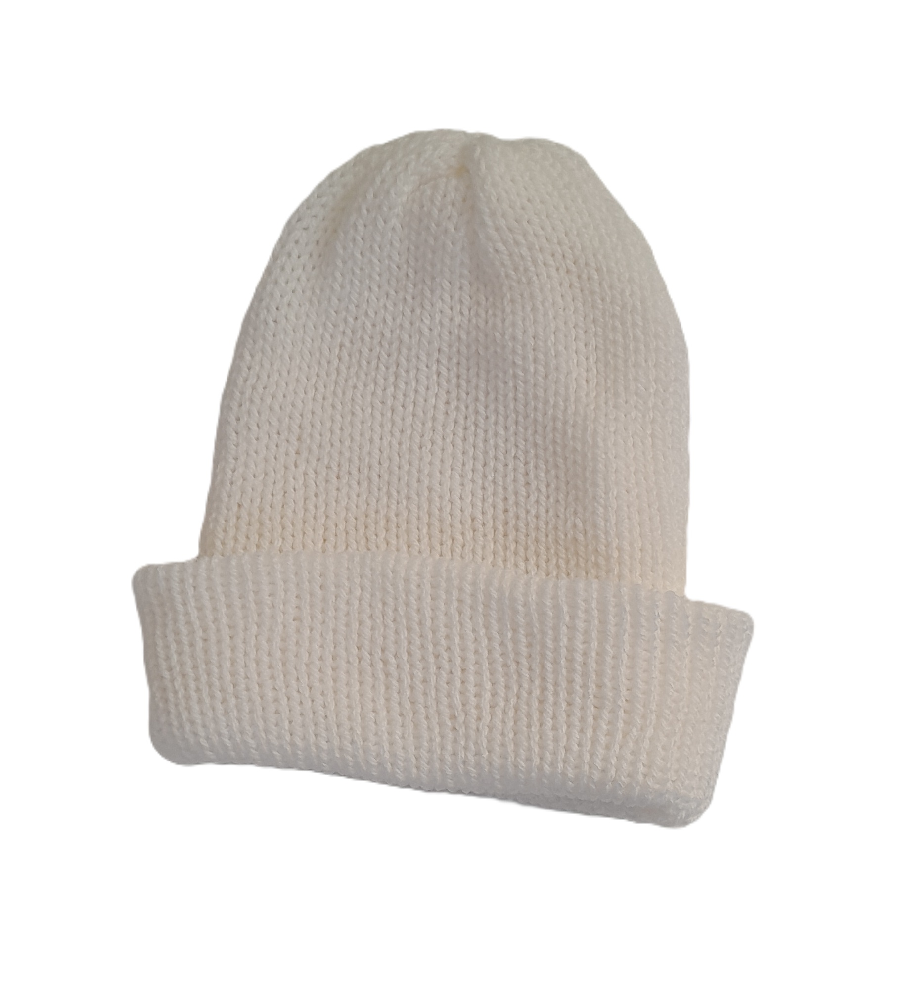 Double Layer White Beanie